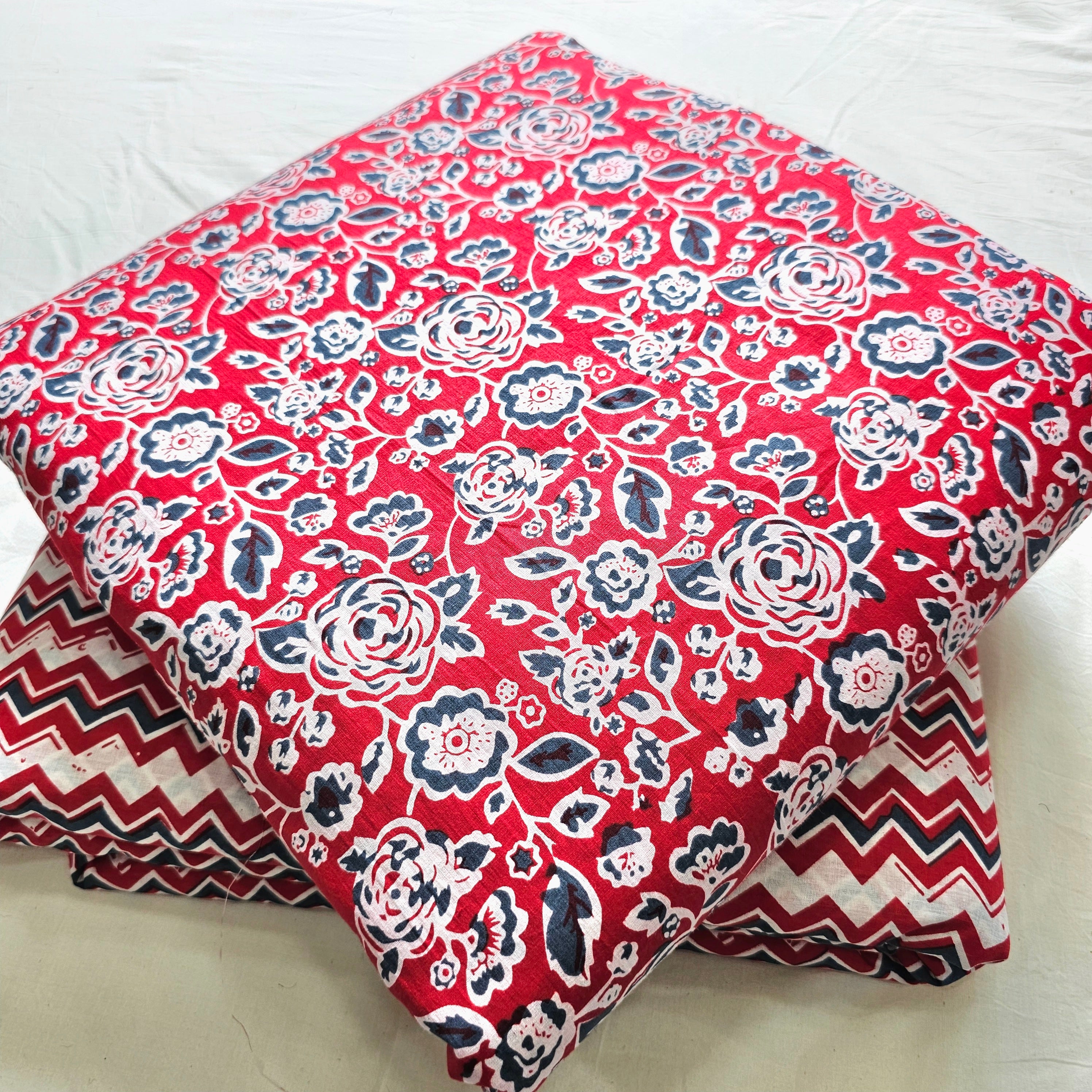 Traditional Sanganeri  Printed Cotton Suit Top And Bottom Set EATB28
