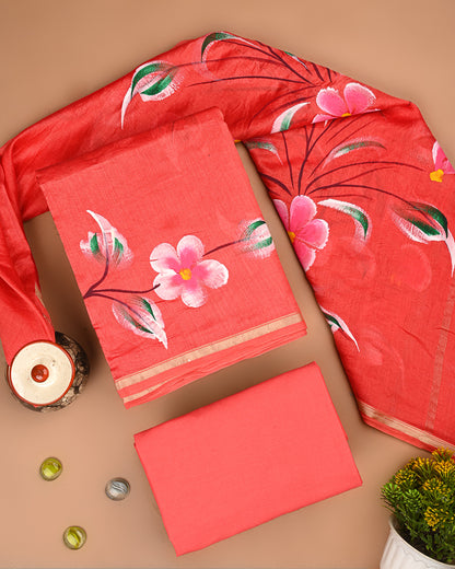 Exclusived Hand Painted Chanderi Silk Suit Set (EACHACH24)