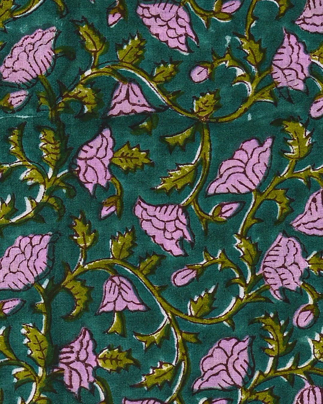 New Floral Hand Block Printed Cotton Suit With Cotton Dupatta(EACOTMU33)